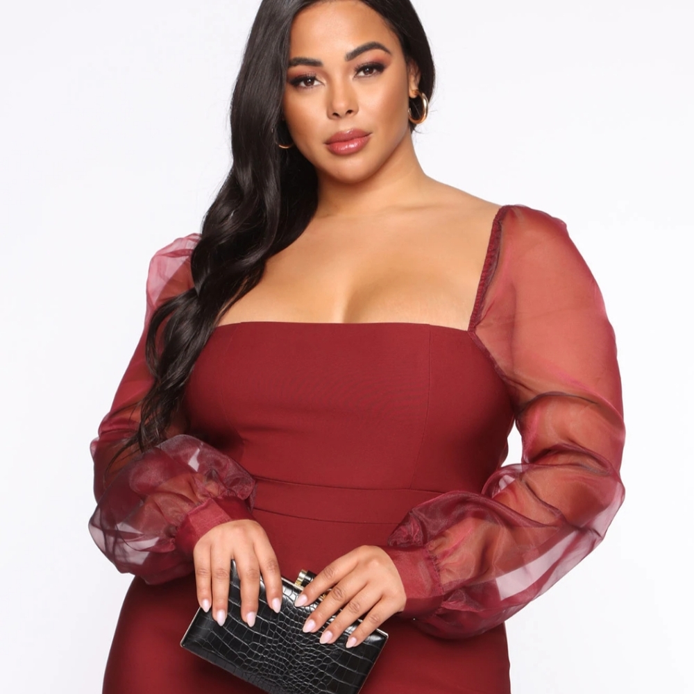 Burgundy Dress from fashion Nova